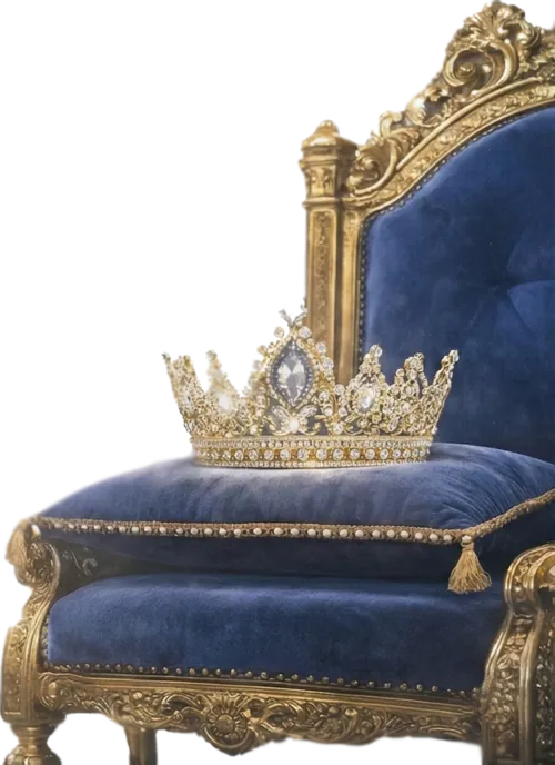 Cadeira real dourada representando a mentoria