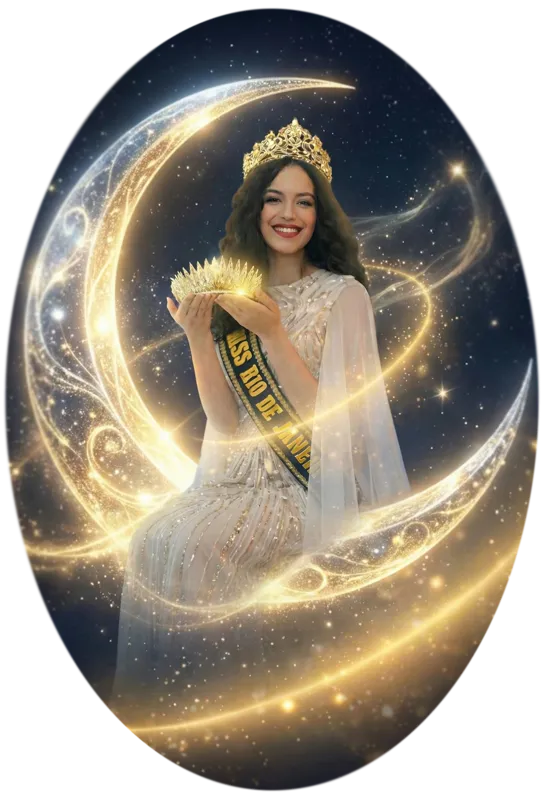 Candidata Miss com faixa de vencedora